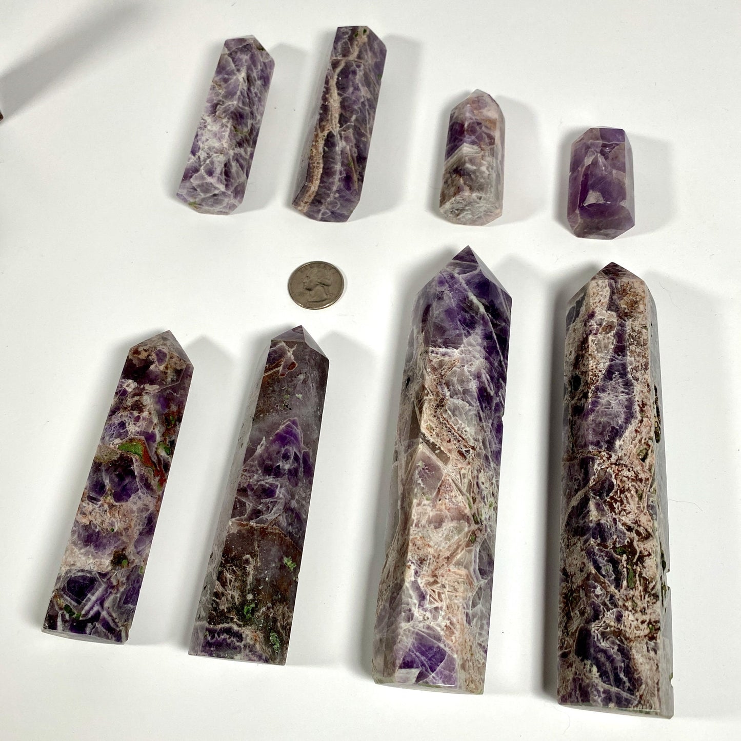 Dream Amethyst Tower Point for Meditation, Crystal Grids, Healing, Reiki Chakra, Altar and Decor, Wand, Generator