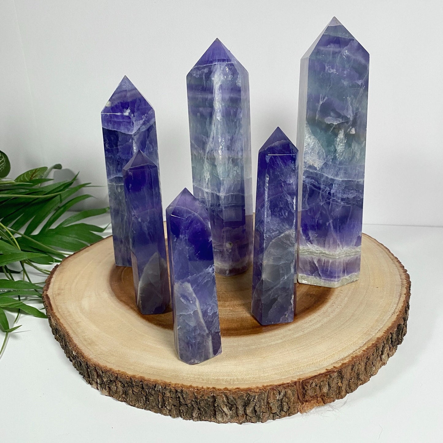 Natural Polished Purple Fluorite Tower for Mediation, Crystal Grids, Healing, Reiki Chakra, Altars, Decor, Wand, Energy Generator