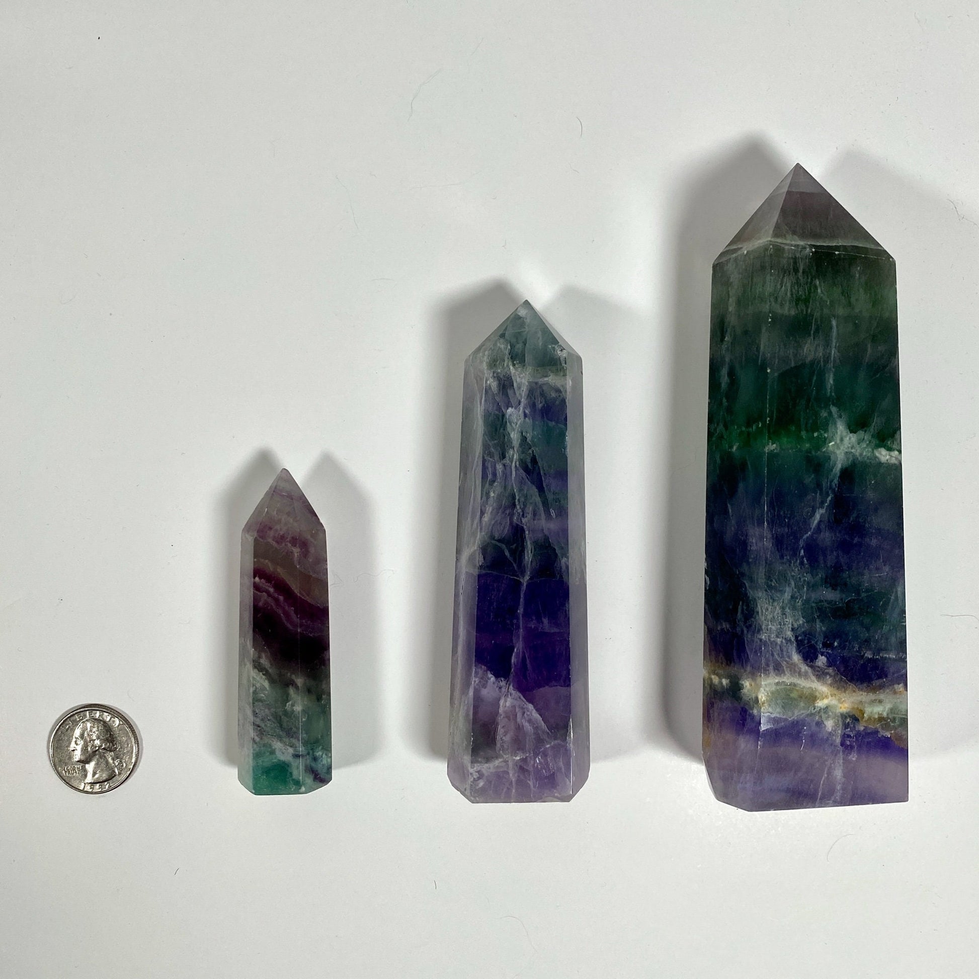 Natural Polished Rainbow Fluorite Tower for Mediation, Crystal Grids, Healing, Reiki Chakra, Altar, Decor, Wand, Energy Generator