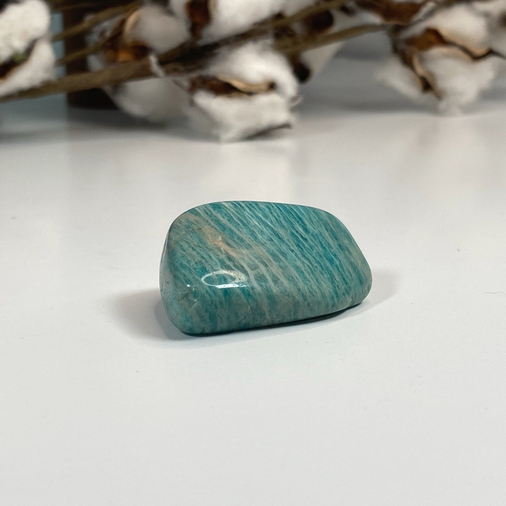Natural Amazonite Crystal - Green Tumbled Stone - Courage and Protection Crystals - genuine healing stones for heart and throat chakra