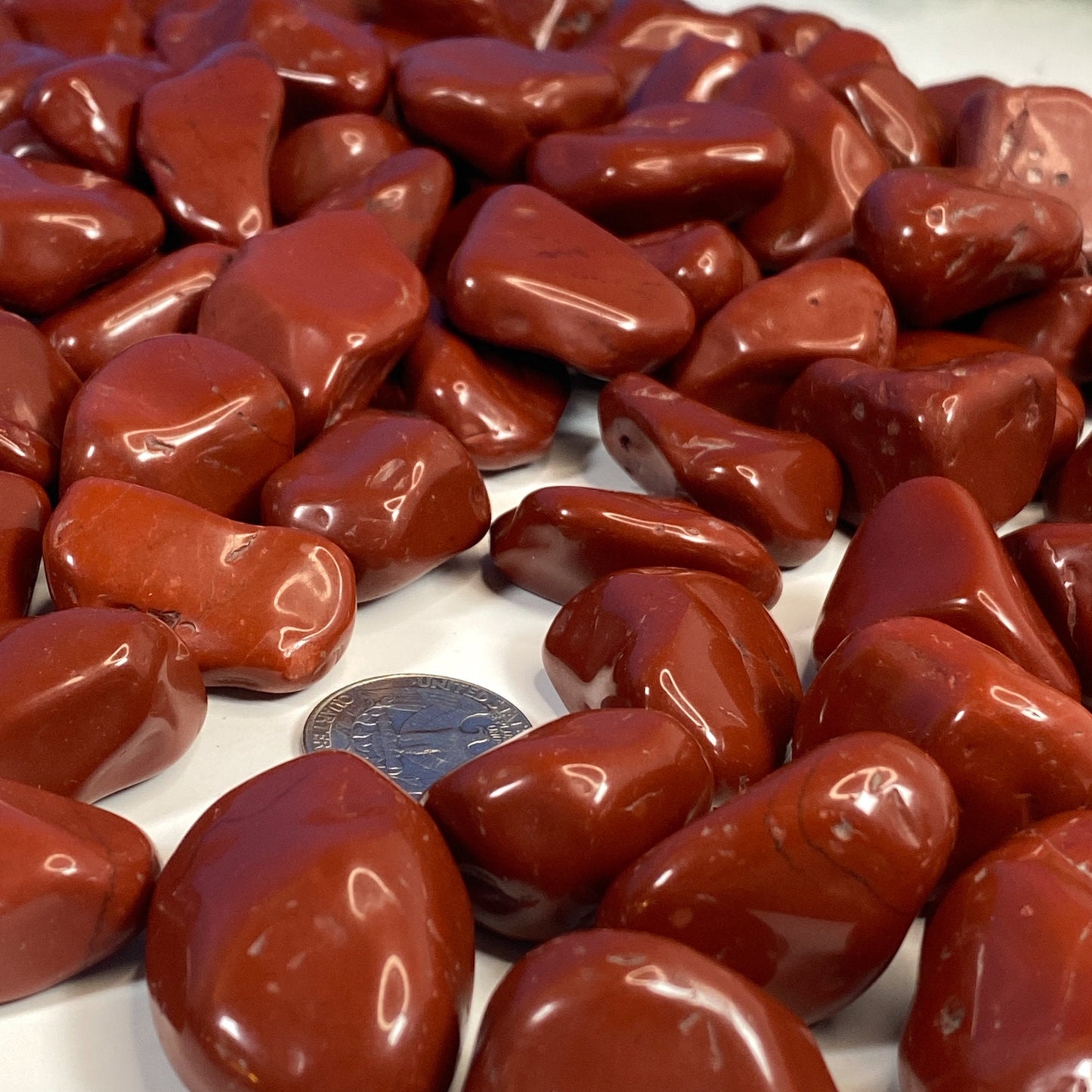 Natural Red Jasper Crystal - Red Tumbled Stone - Passion and Destress Crystals - genuine healing stones for root chakra