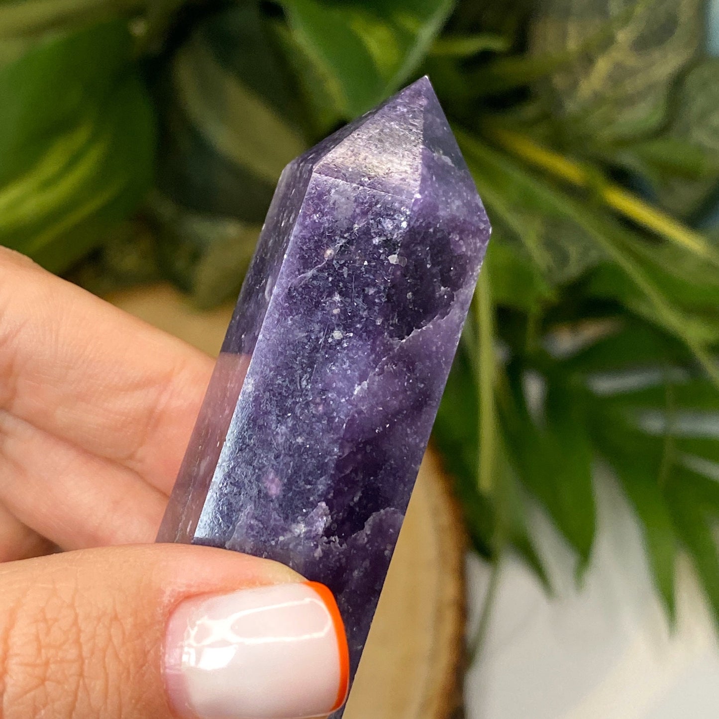 Natural Lepidolite Tower Point from Madagascar - Purple Crystal for Meditation, Crystal Grids, Healing, Reiki Chakra, Altars, Wand