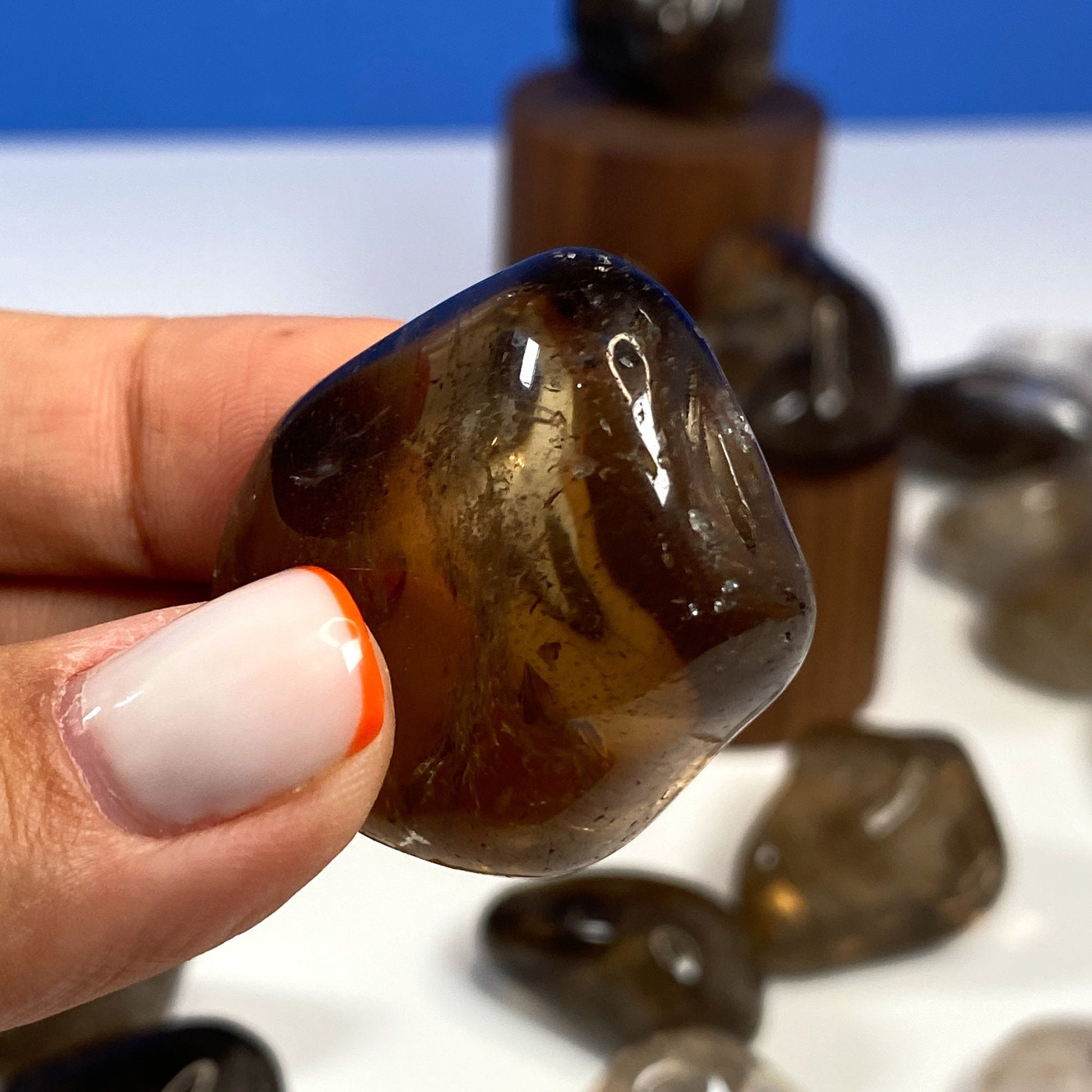 Natural Smoky Quartz Crystal - Tumbled Stone - Destress and Protection Crystals - genuine healing stones for root, sacral chakra