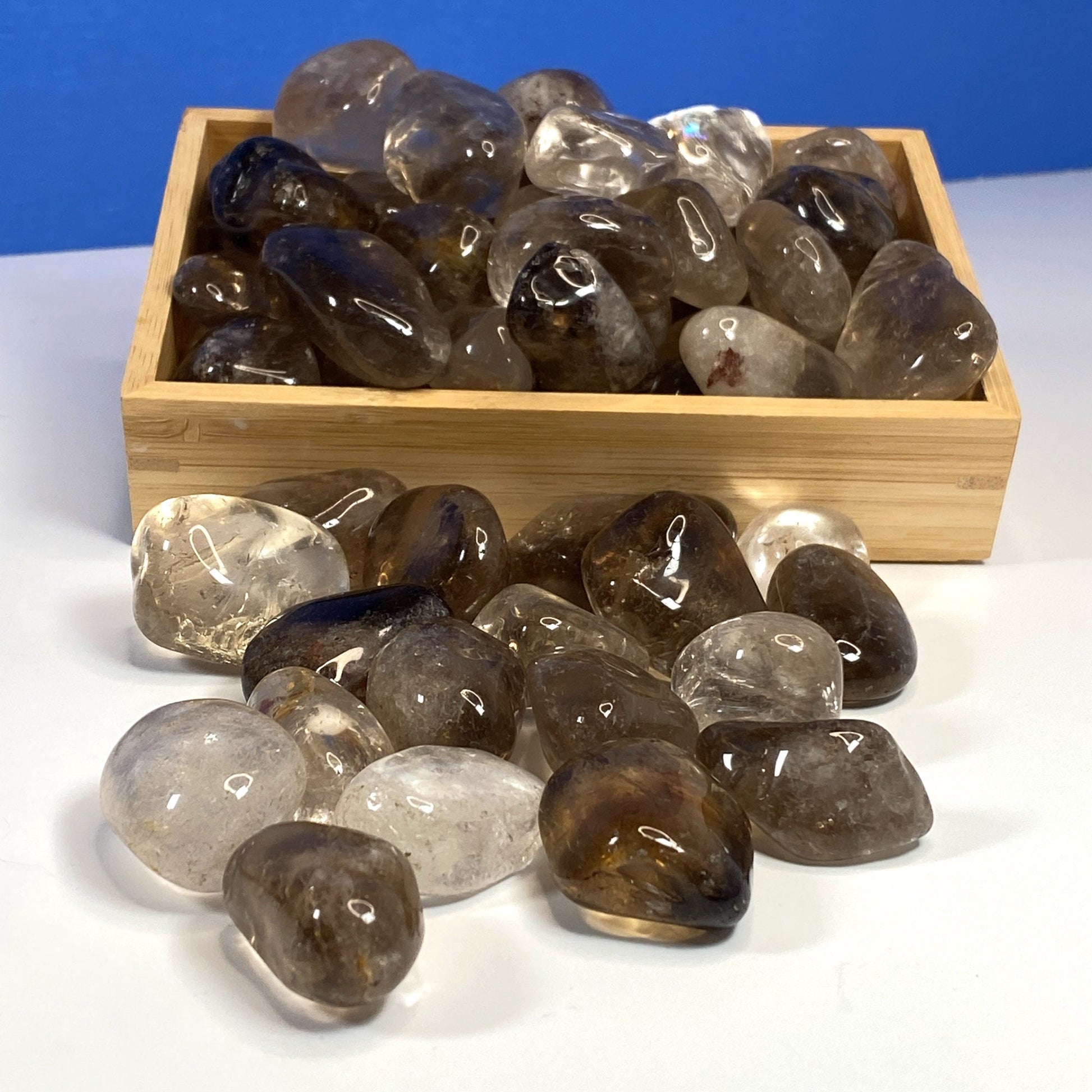 Natural Smoky Quartz Crystal - Tumbled Stone - Destress and Protection Crystals - genuine healing stones for root, sacral chakra