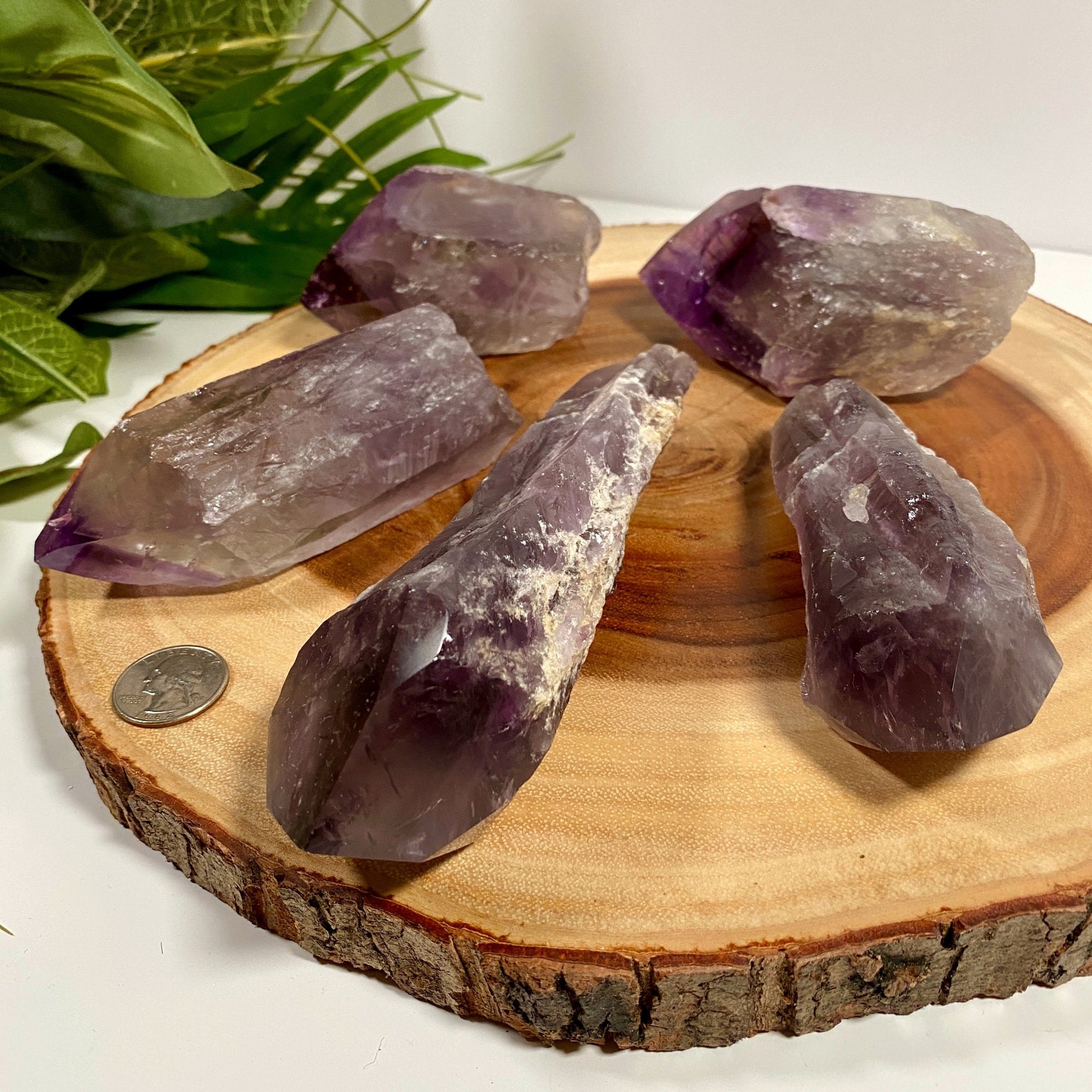 Amethyst Root Point from Brazil - Genuine Wand Crystal for Meditation, Crystal Grids, Healing, Reiki Chakra, Altars