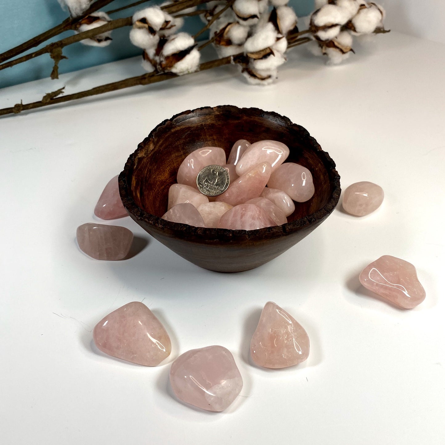 Natural Rose Quartz Crystal - Pink Tumbled Stone - Love and Passion Crystals - genuine healing stones for heart chakra