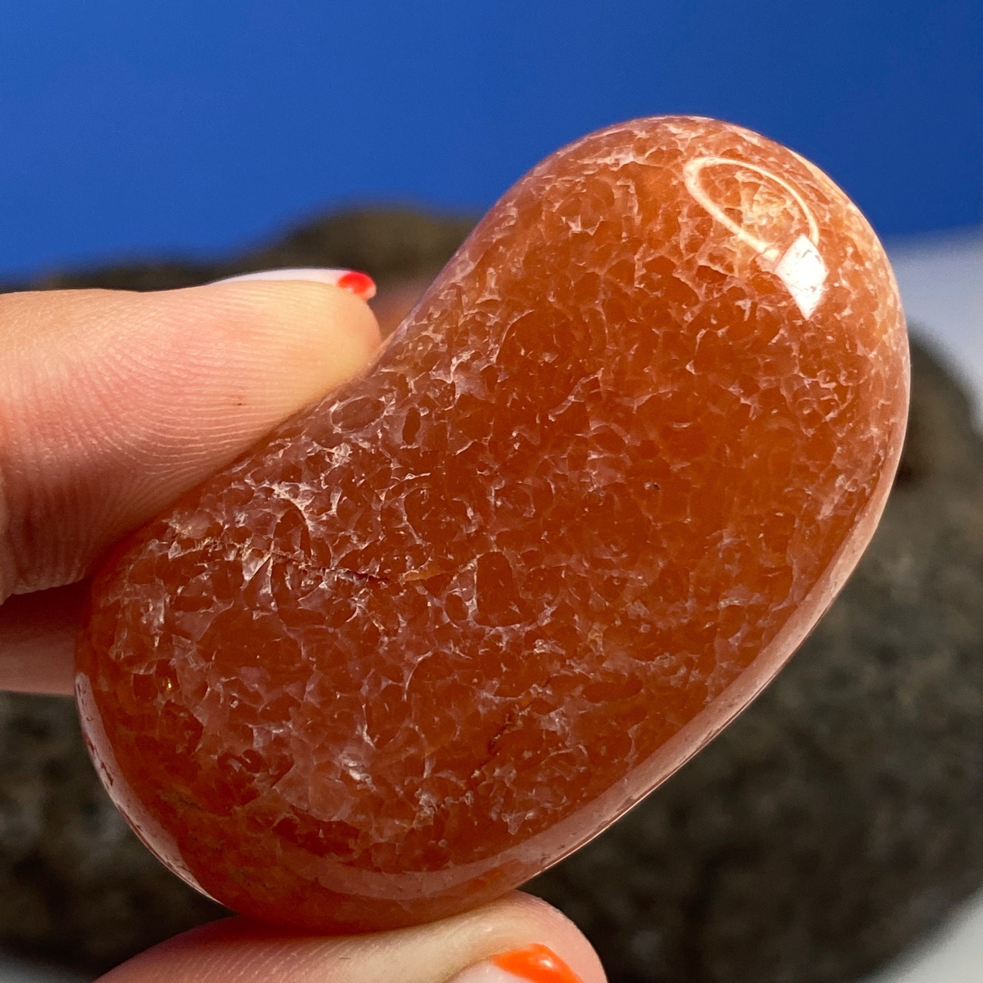 Natural Carnelian Crystal - Orange & Red Tumbled Stone - for Confidence and Motivation - genuine healing stones for root and sacral chakra